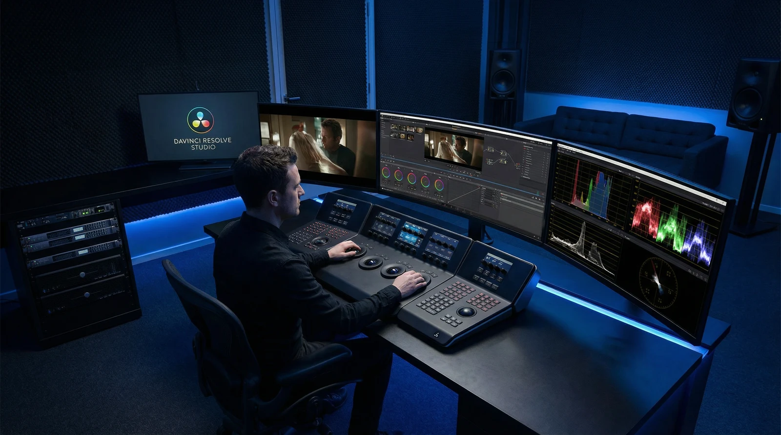 蘑菇视频专业调色后期制作室